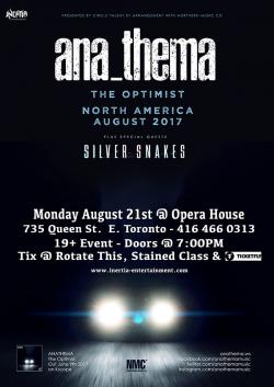 Anathema & Silver Snakes tickets - Inertia Entertainment