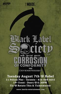 Black Label Society Postponed tickets - Inertia Entertainment