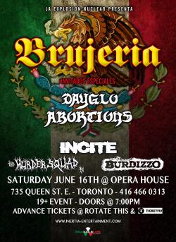 Brujeria, Dayglo Abortions, Incite, The Murder Squad & Burdizzo tickets - Inertia Entertainment