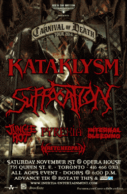 Kataklysm, Suffocation Co Headline w/guests tickets - Toronto, ON - Inertia Entertainment