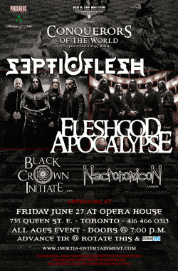 SepticFlesh, Fleshgod Apocalypse, Black Crown Initiate & Necronomicon tickets - Toronto, ON - Inertia Entertainment