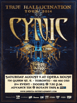 Cynic, Lesser Key & The Reign Of Kindo tickets - Toronto, ON - Inertia Entertainment