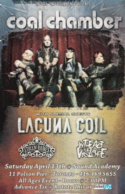 Coal Chamber, Lacuna Coil, Stolen Babies & ITAOV tickets - Toronto, ON - Inertia Entertainment