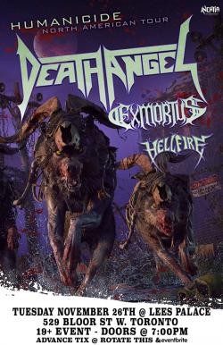 Death Angel, Exmortus & Hellfire tickets - Inertia Entertainment