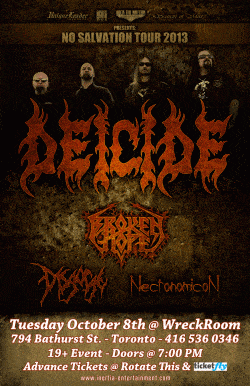 Deicide, Broken Hope, Disgorge & Necronomicon tickets - Toronto, ON - Inertia Entertainment