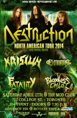 Destruction, Krisiun, Exmortus, Fatality & Bloodless CHild tickets - Toronto, ON - Inertia Entertainment