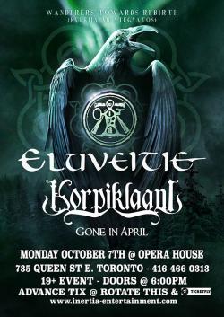 Eluveitie & Korpiklaani w/Gone In April tickets - Inertia Entertainment