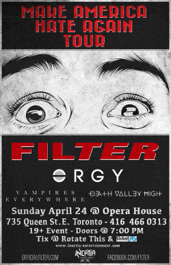 Filter, Orgy & Death Valley High tickets - Toronto, ON. - Inertia Entertainment