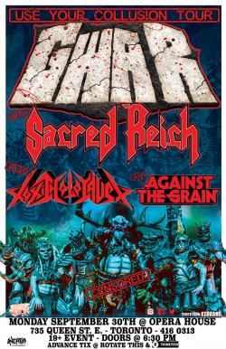 GWAR, Sacred Reich, Toxic Holocaust & Against The Grain tickets - Inertia Entertainment