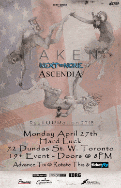 Haken, Next To None & Ascendia tickets - Toronto, ON - Inertia Entertainment
