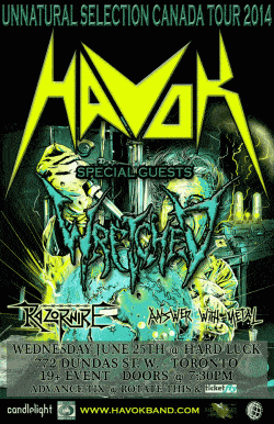Havok, Wretched, Razorwire & Answer With Metal tickets - Toronto, ON - Inertia Entertainment