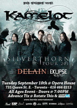 Kamelot, Delain & Eklipse tickets - Toronto, ON - Inertia Entertainment