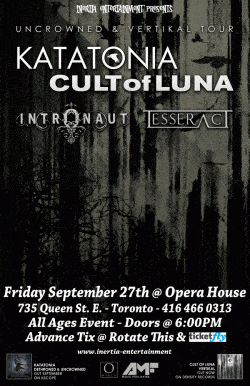 Katatonia, Cult Of Luna, Intronaut & TesseracT tickets - Toronto, ON - Inertia Entertainment