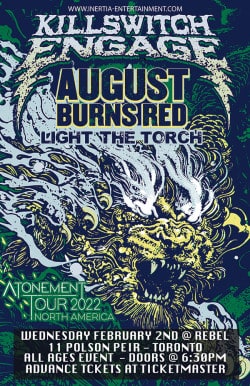 Killswitch Engage - The Atonement Tour - Cancelled tickets - Inertia Entertainment