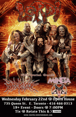 LORDI (TORONTO DEBUT PERFORMANCE) wsg/ Bookakee & Mineta tickets - Inertia Entertainment