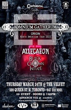 OMNIUM GATHERUM, Allegaeon & Black Crown Initiate tickets - Inertia Entertainment