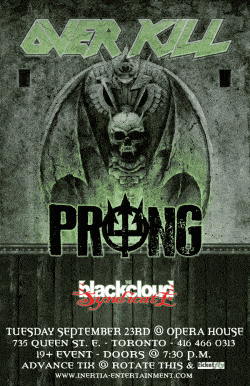 Overkill, Prong & Black Cloud Syndicate tickets - Toronto, ON - Inertia Entertainment