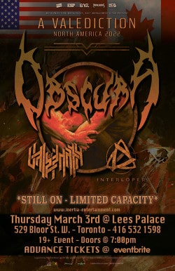 Obscura - A Valediction Tour tickets - Inertia Entertainment