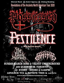 Possessed, Pestilence, The Black Moriah & Bane tickets - Inertia Entertainment