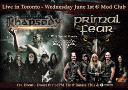 Luca Turilli's Rhapsody, Primal Fear & Vesperia tickets - Toronto, ON. - Inertia Entertainment
