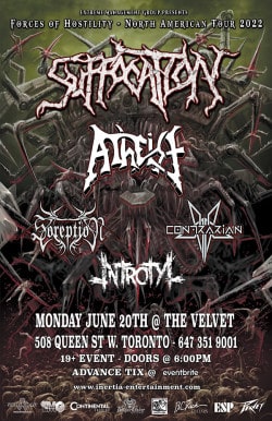 Suffocation - Forces OF Hostility Tour tickets - Inertia Entertainment