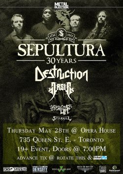 Sepultura, Destruction, Arsis & More tickets - Toronto, ON - Inertia Entertainment
