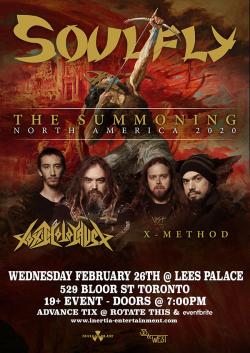 SOulfly, Toxic Holocaust & X-Method tickets - Inertia Entertainment