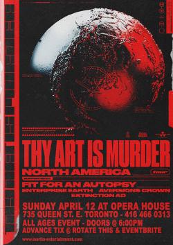 Thy Art IS Murder - Cancelled tickets - Inertia Entertainment