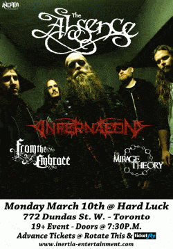 The Absence, Infernaeon, From The Embrace & The Mirage Theory tickets - Toronto, ON - Inertia Entertainment