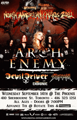 Arch Enemy, Devildriver, Skeletonwitch & Chthonic tickets - Toronto, ON - Inertia Entertainment