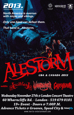 Alestorm, Trollfest, Warbringer & Gypsyhawk tickets - London Ont. - Inertia Entertainment