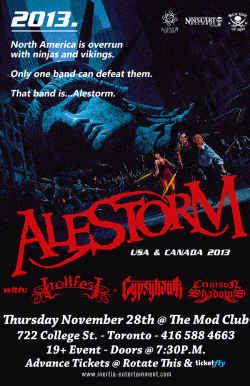 Alestorm, TrollfesT, Gypsyhawk & Crimson Shadows tickets - Toronto, ON - Inertia Entertainment