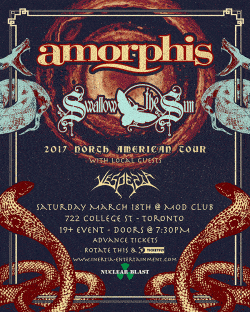 Amorphis, Swallow The Sun & Vesperia tickets - Inertia Entertainment