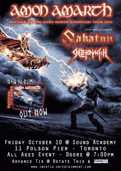 Amon Amarth, Sabaton & Skeletonwitch tickets - Toronto, ON - Inertia Entertainment