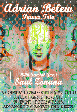 Adrian Belew Power Trio w/Saul Zonana tickets - Toronto, ON - Inertia Entertainment