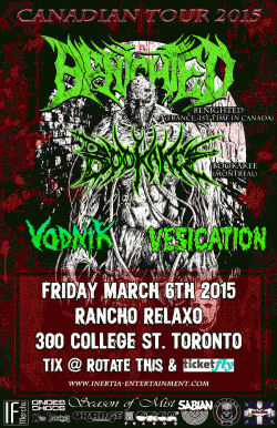 Benighted, Bookakee, Vodnik & Vesication tickets - Toronto, ON - Inertia Entertainment