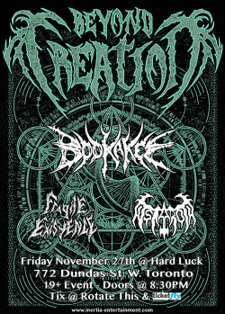 Beyond Creation, Bookakaee, Fragile Existance & Astaroth tickets - Toronto, ON. - Inertia Entertainment