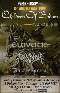Children Of Bodom, Eluveitie, Revocation & Threat Signal tickets - Toronto, ON - Inertia Entertainment