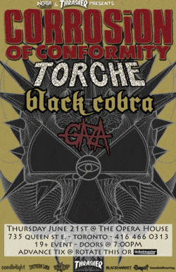 Corrosion Of Conformity, Torche, Black Cobra & Gaza tickets - Toronto, ON - Inertia Entertainment