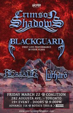 Crimson Shadows, Blackguard, Borealis & Lutharo tickets - Inertia Entertainment