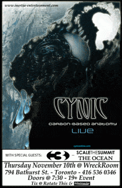 Cynic, 3, Scale The Summit & The Ocean tickets - Toronto, ON - Inertia Entertainment