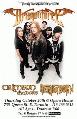 DragonForce, Crimson Shadows & Aetherborn tickets - Toronto, ON - Inertia Entertainment