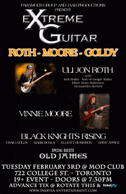 Uli John Roth, Vinnie Moore, Black Knights Rising & Old James tickets - Toronto, ON - Inertia Entertainment