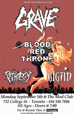 Grave, Blood Red Throne, Pathology & Gigan tickets - Toronto, ON - Inertia Entertainment