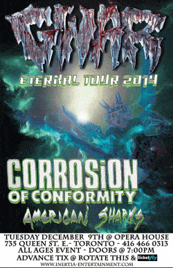 GWAR, Corrosion Of Conformity & American Sharks tickets - Toronto, ON - Inertia Entertainment