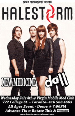 Halestorm, New Medicine & Doll tickets - Toronto, ON - Inertia Entertainment