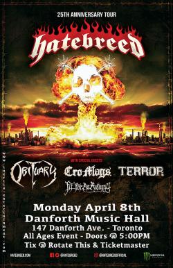 HATEBREED - 25TH ANNIVERSARY TOUR - W/OBITUARY, CRO-MAGS, TERROR & FFAA tickets - Inertia Entertainment