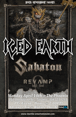 Iced Earth, Sabaton & Revamp tickets - Toronto, ON - Inertia Entertainment