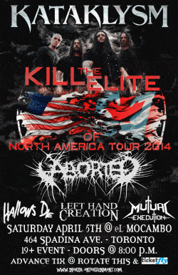 Kataklysm, Aborted, Hallows Die, Left Hand Creation & Mutual Execution tickets - Toronto, ON - Inertia Entertainment