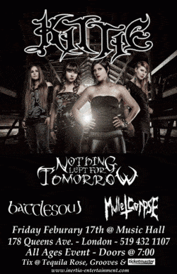 Kittie, Nothing Left For Tomorrow, Battlesoul & Mulletcorpse tickets - London, ONT. - Inertia Entertainment